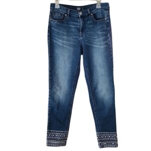 DG2‎ Embroidered and Sequins Blue Denim Skinny Jeans Women's Size 8P